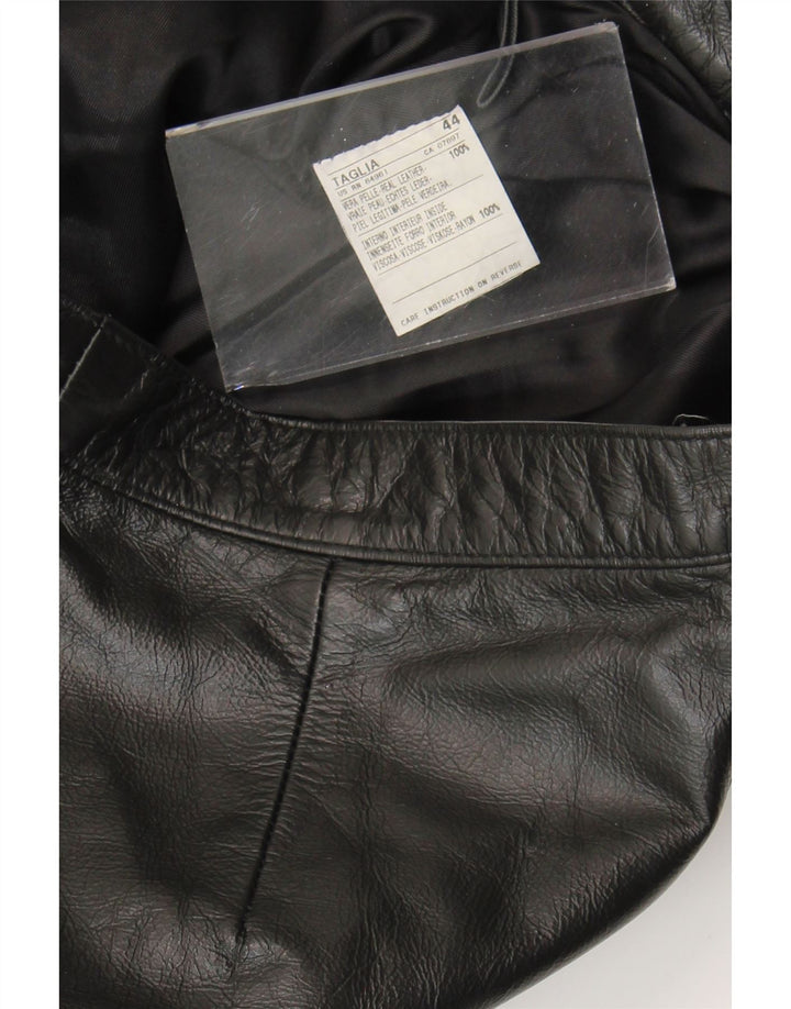 Vintage γυναικείο δερμάτινο παντελόνι IT 44 Medium W28 L30 μαύρο δέρμα