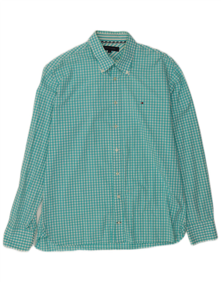 Ανδρικό πουκάμισο Tommy Hilfiger Μεγάλο Τυρκουάζ Gingham Cotton