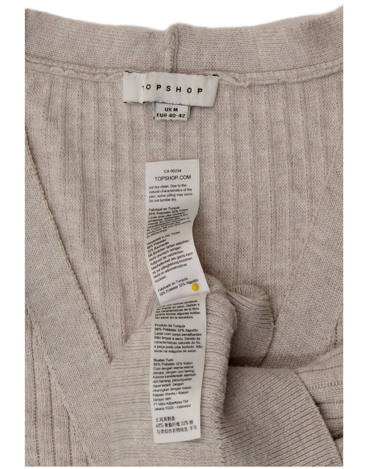Topshop Γυναικεία Crop Oversized Ζακέτα UK 14 Medium Grey Polyester