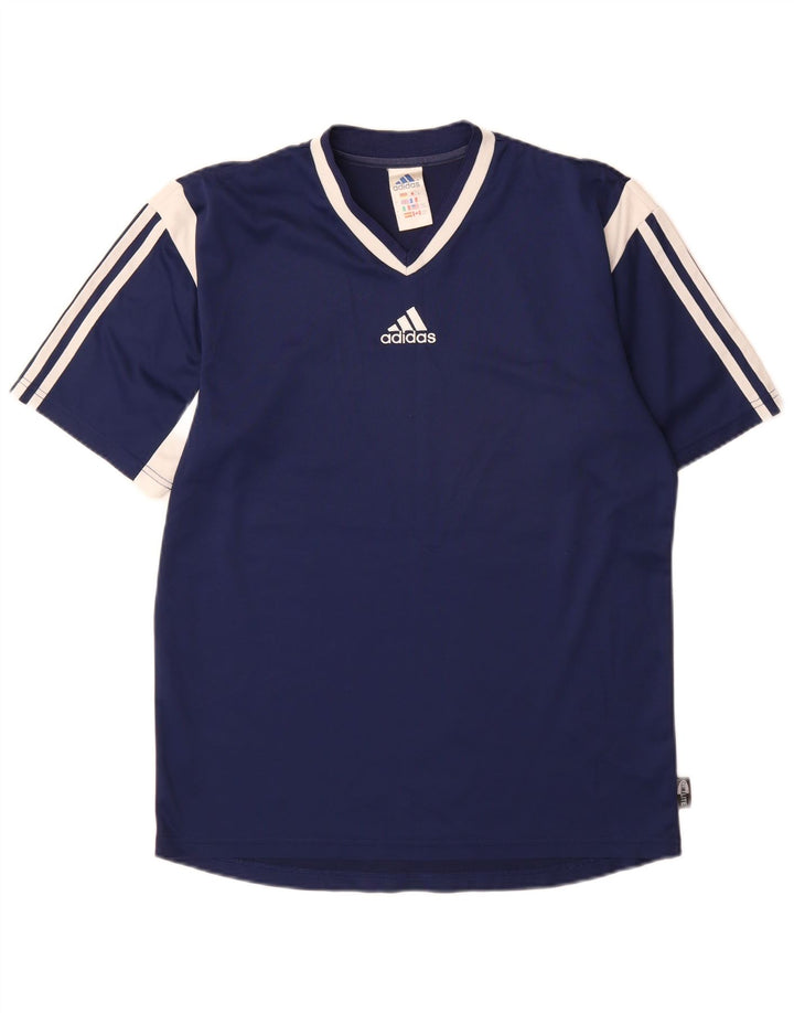 Ανδρικό T-shirt Adidas Climalite Top Small Navy Blue Colorblock Πολυεστέρας