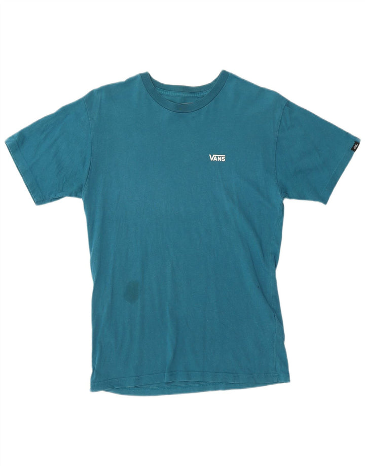 Vans Γυναικείο T-Shirt Κλασική Εφαρμογή Top UK 10 Small Blue βαμβακερό