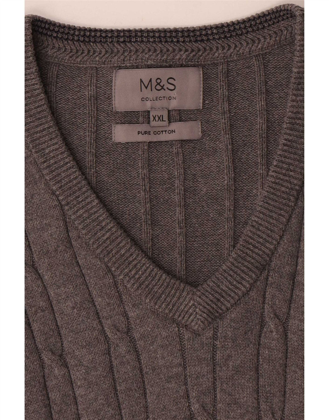 Marks & Spencer Ανδρικό γιλέκο Tank Top 2XL Γκρι βαμβακερό