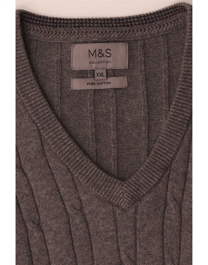 Marks & Spencer Ανδρικό γιλέκο Tank Top 2XL Γκρι βαμβακερό