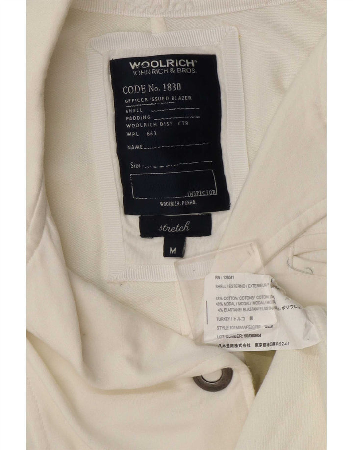 Woolrich Γυναικείο μπλέιζερ 3 κουμπιών UK 12 Βαμβακερό μεσαίο ανοιχτό λευκό