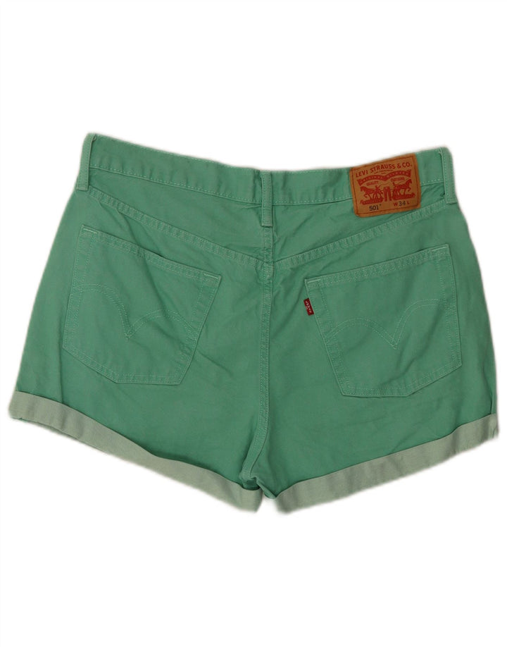 Γυναικείο σορτς Levi's 501 τζιν W34 Μεγάλο πράσινο βαμβακερό