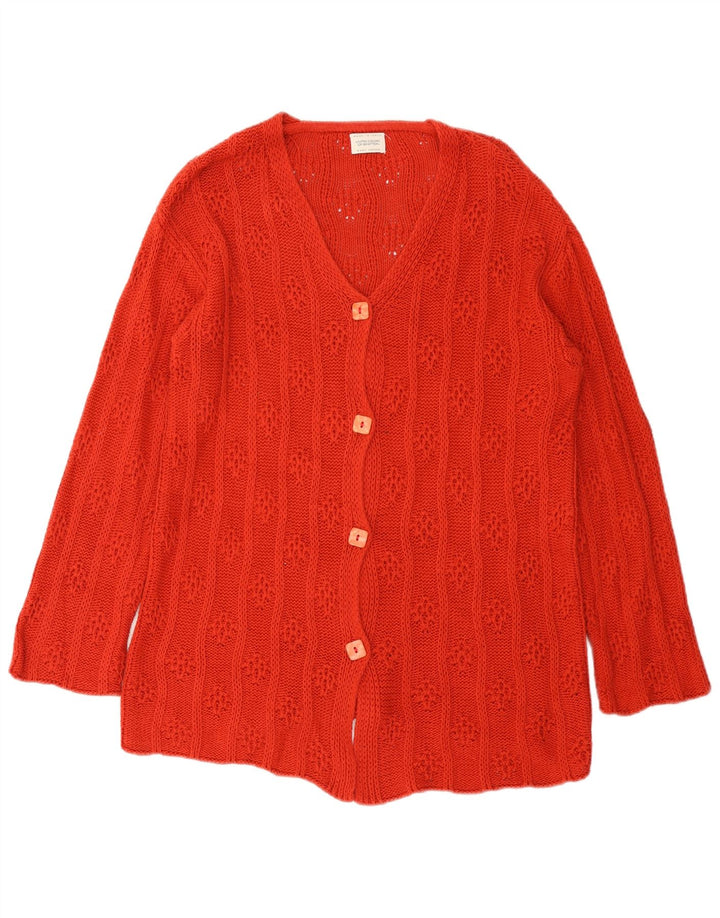 Γυναικείο πουλόβερ με ζακέτα Benetton UK 10 Small Red Cotton