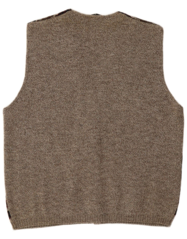 Ανδρικό vintage αμάνικο πουλόβερ IT 54 XL Grey Fair Isle Mohair