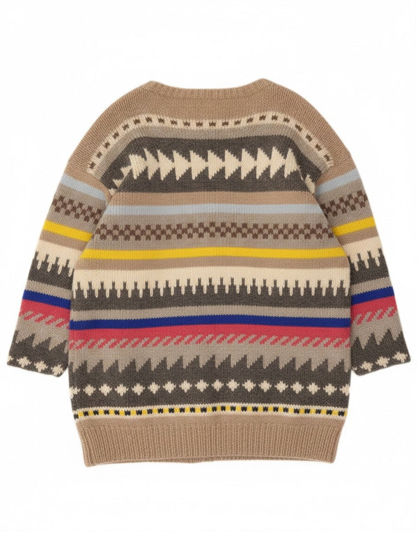 Vintage Γυναικεία Ζακέτα UK 14 Large Grey Geometric