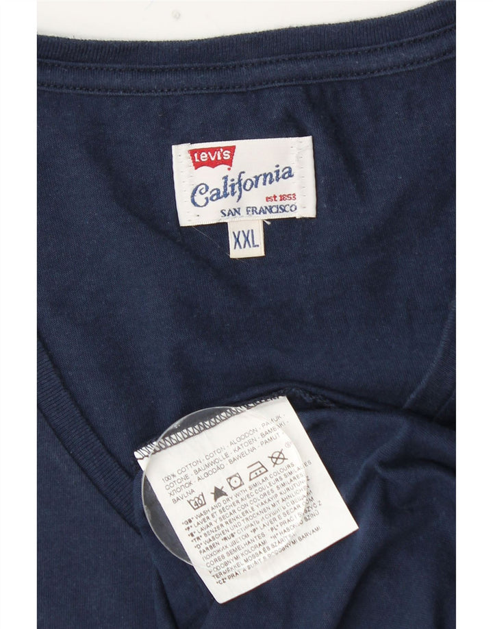 Ανδρικό T-Shirt LEVI'S Top 2XL Navy Blue Cotton