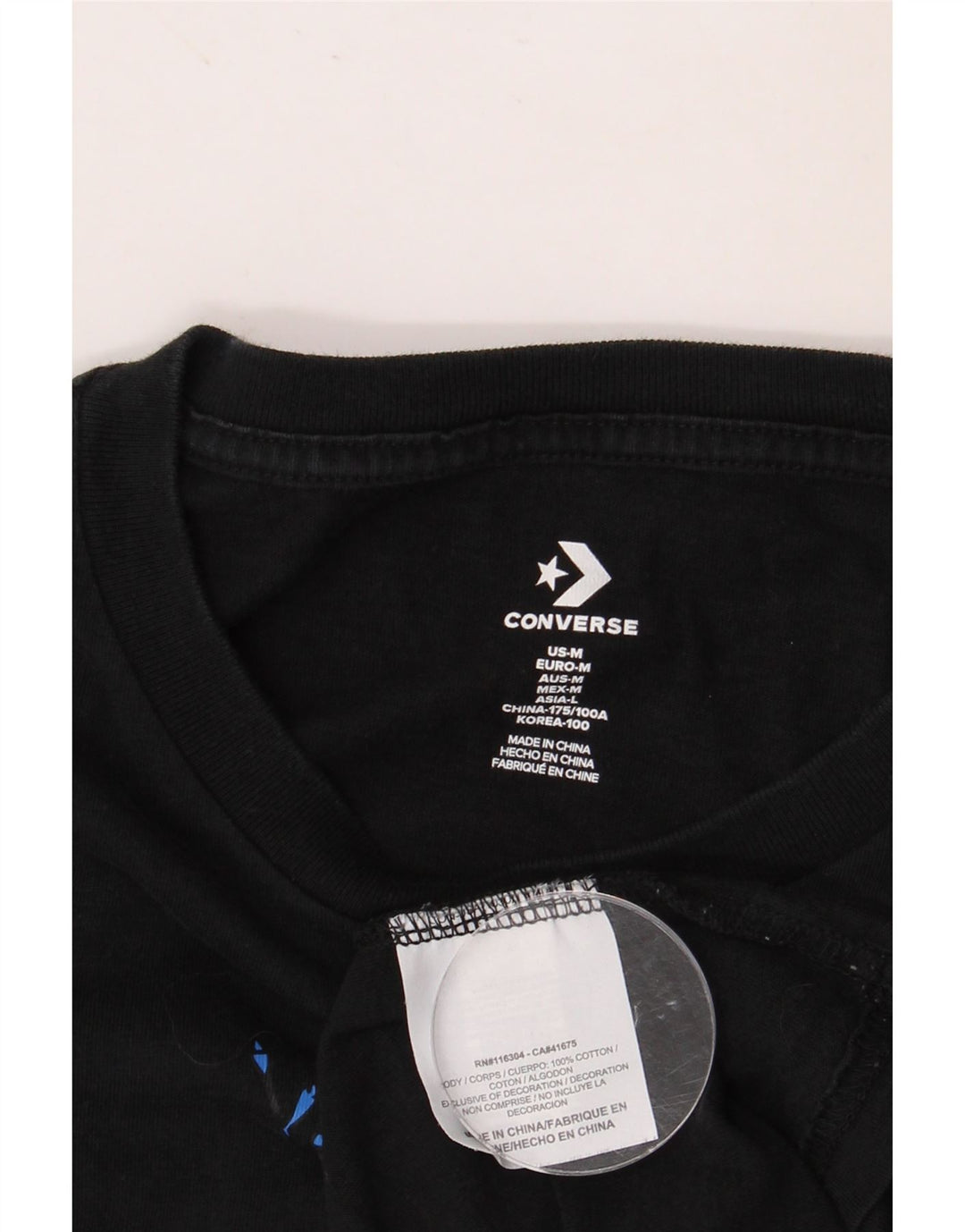 Ανδρικό γραφικό μπλουζάκι CONVERSE Top μεσαίο μαύρο φλοράλ βαμβακερό