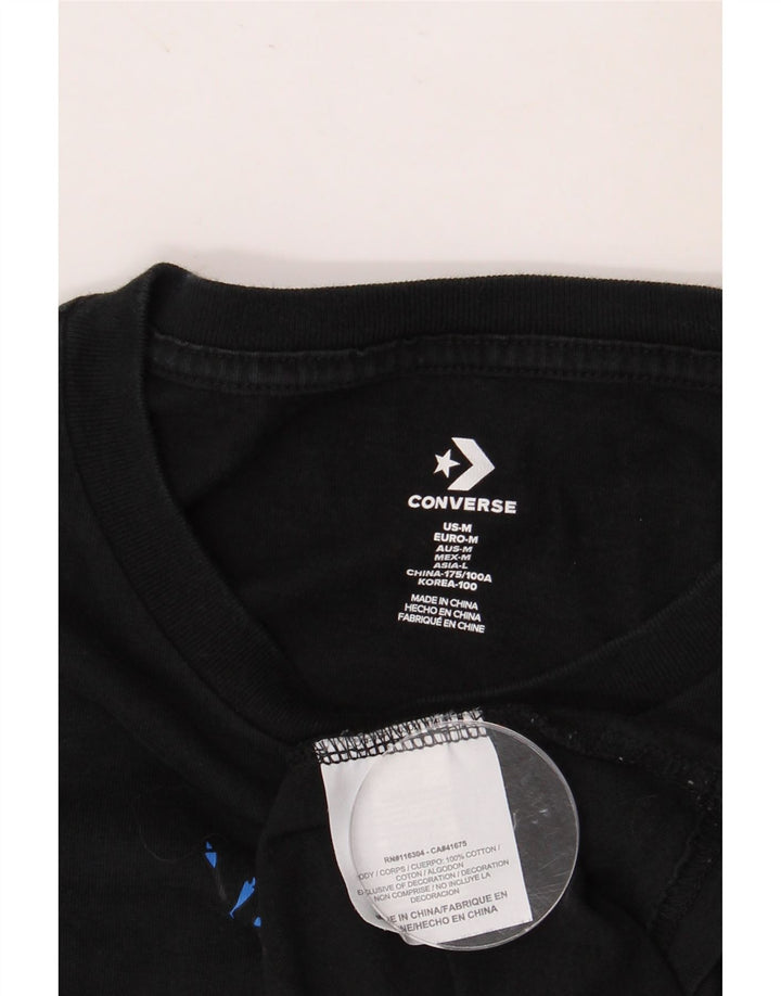 Ανδρικό γραφικό μπλουζάκι CONVERSE Top μεσαίο μαύρο φλοράλ βαμβακερό