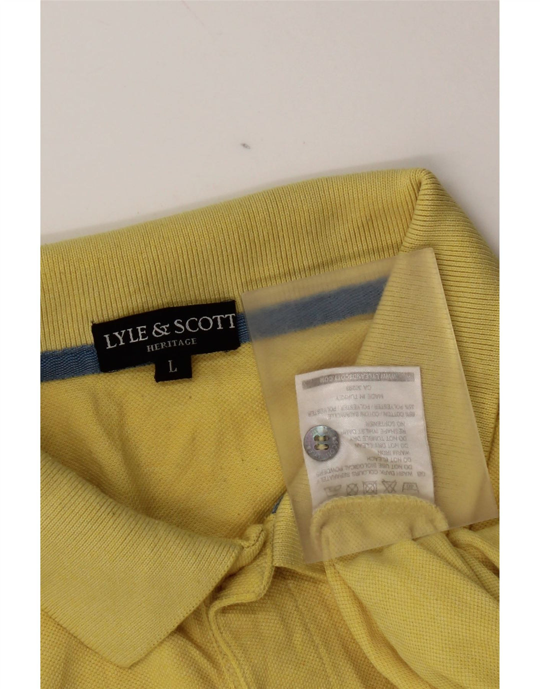 Ανδρικό πουκάμισο πόλο Lyle & Scott, μεγάλο κίτρινο βαμβακερό