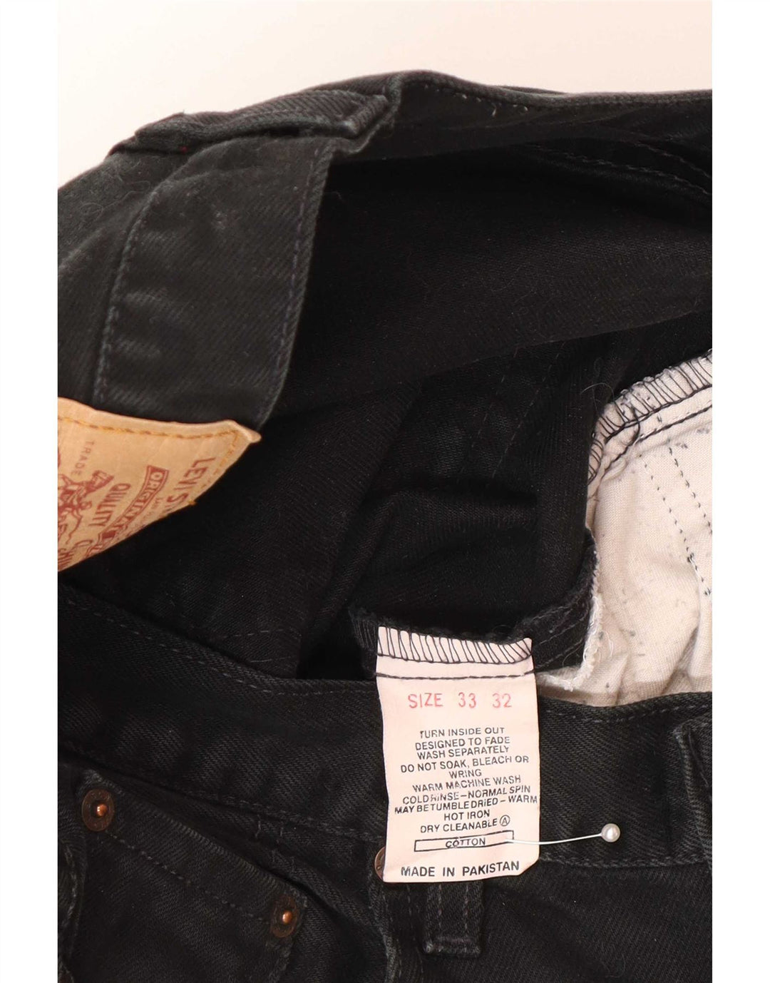 Levi's Mens 504 Cropped Jeans W33 L26 Μαύρο βαμβακερό