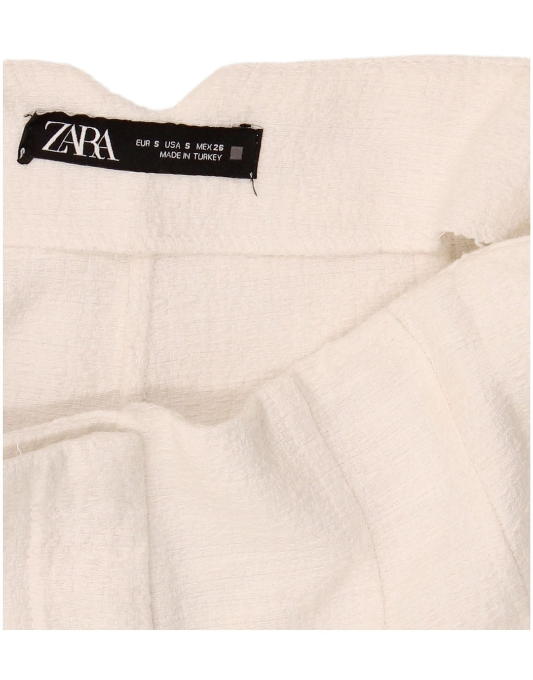 Zara Γυναικείο Ψηλόμεσο Hot Παντελόνι Small W26 Λευκό