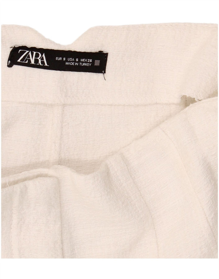 Zara Γυναικείο Ψηλόμεσο Hot Παντελόνι Small W26 Λευκό
