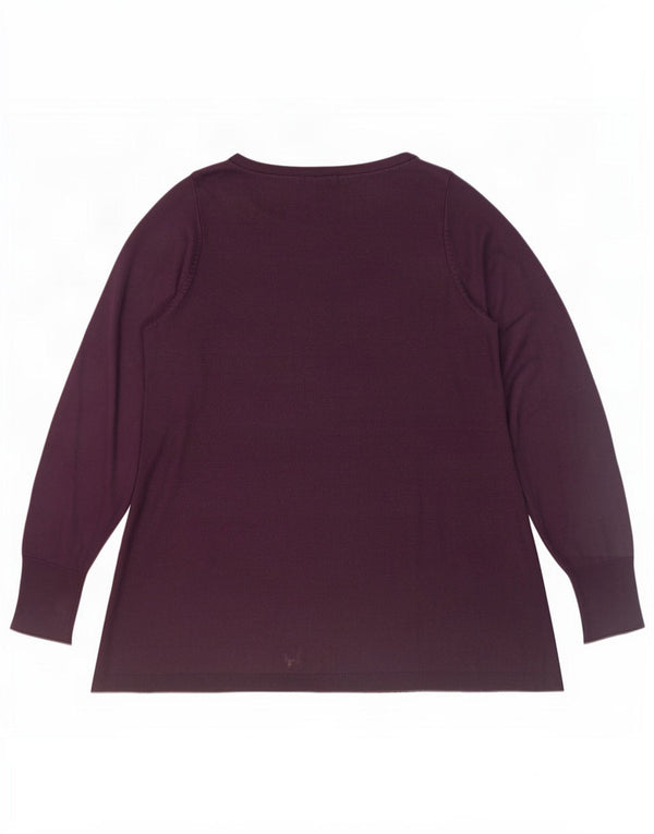 Marks & Spencer Γυναικείο Τοπ UK 14 Large Maroon Acrylic