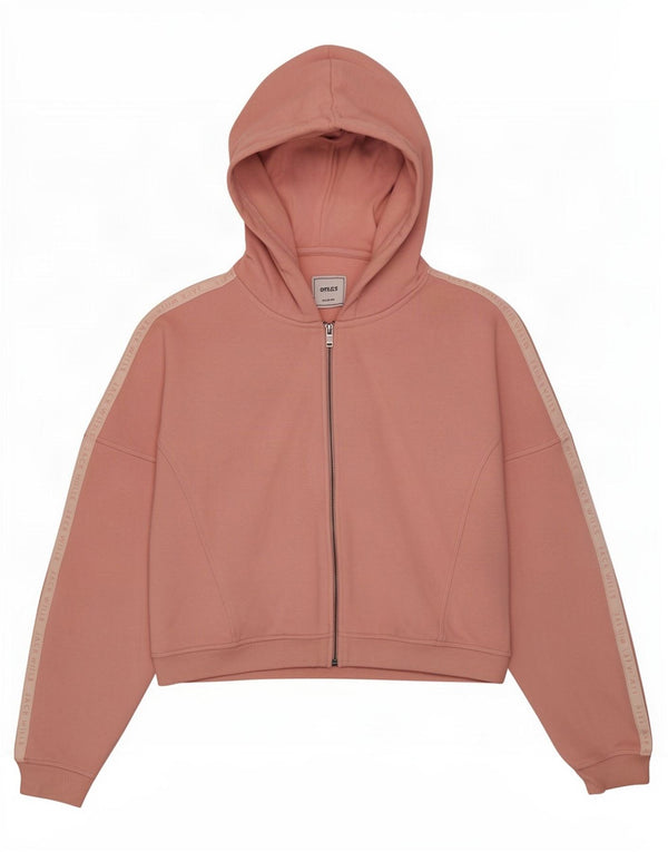 Jack Wills Γυναικείο πουλόβερ με φερμουάρ με κουκούλα UK 14 μεγάλο ροζ χρώμα