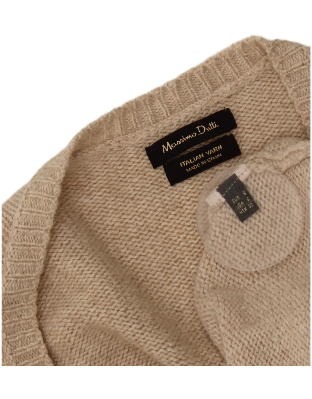 Massimo Dutti Γυναικείο πουλόβερ με ζακέτα UK 10 Small Beige
