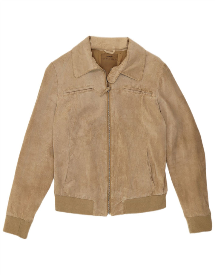 Conbipel Γυναικείο Bomber Suede Jacket IT 46 Large Beige Leather