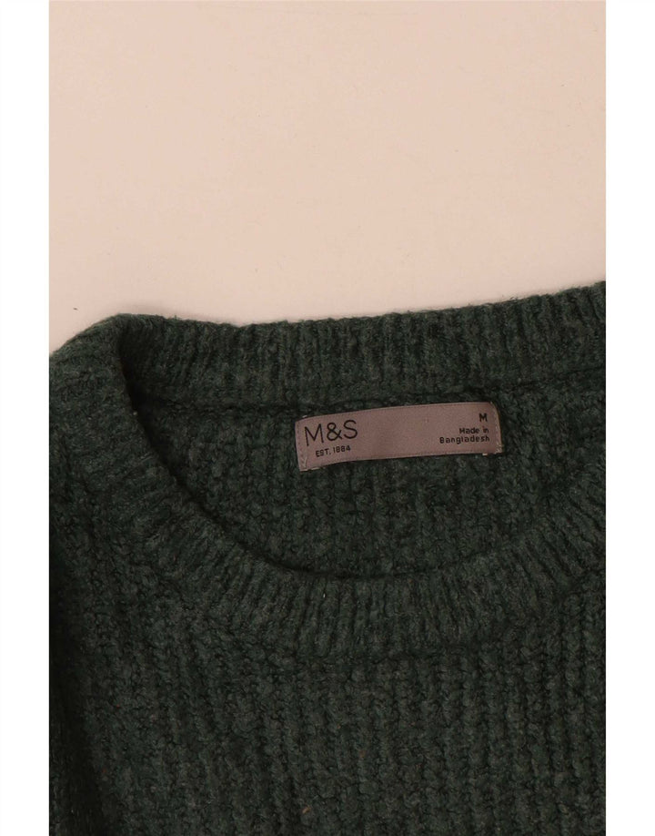 Marks & Spencer Ανδρικό πουλόβερ με λαιμόκοψη με μεσαίο πράσινο ακρυλικό