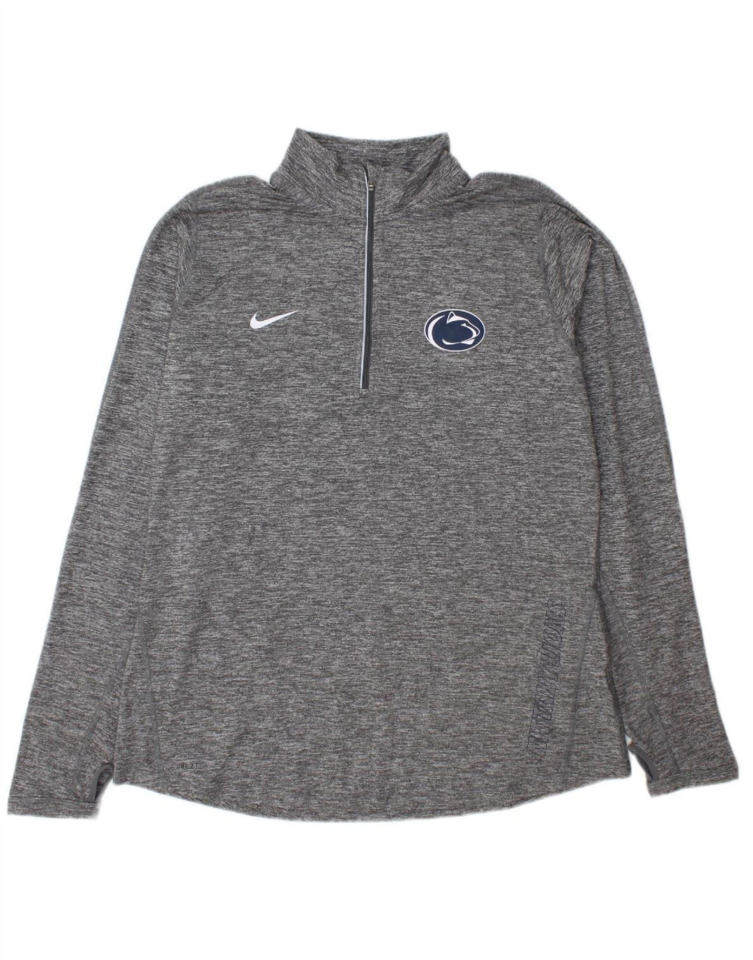 NIKE Womens Dri Fit Zip Neck Pullover Tracksuit Top UK 18 XL Grey Flecked