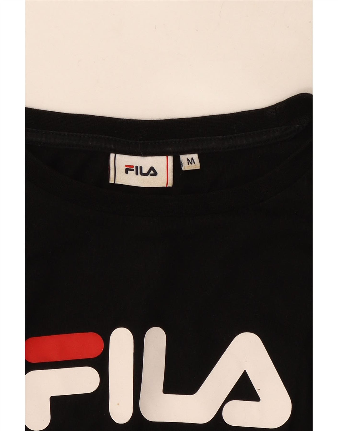 FILA Γυναικείο Crop Graphic Top Μακρυμάνικο UK 14 Medium Black