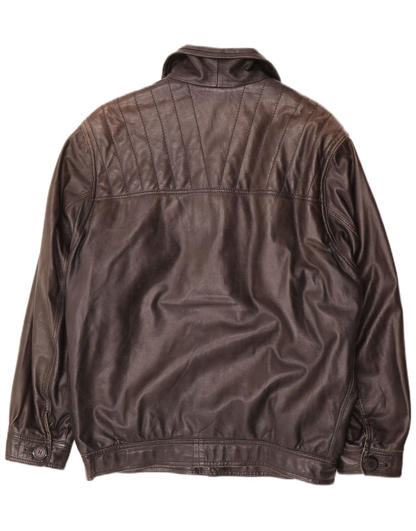 VINTAGE Ανδρικό Δερμάτινο Μπουφάν UK 40 Large Μαύρο Δερμάτινο