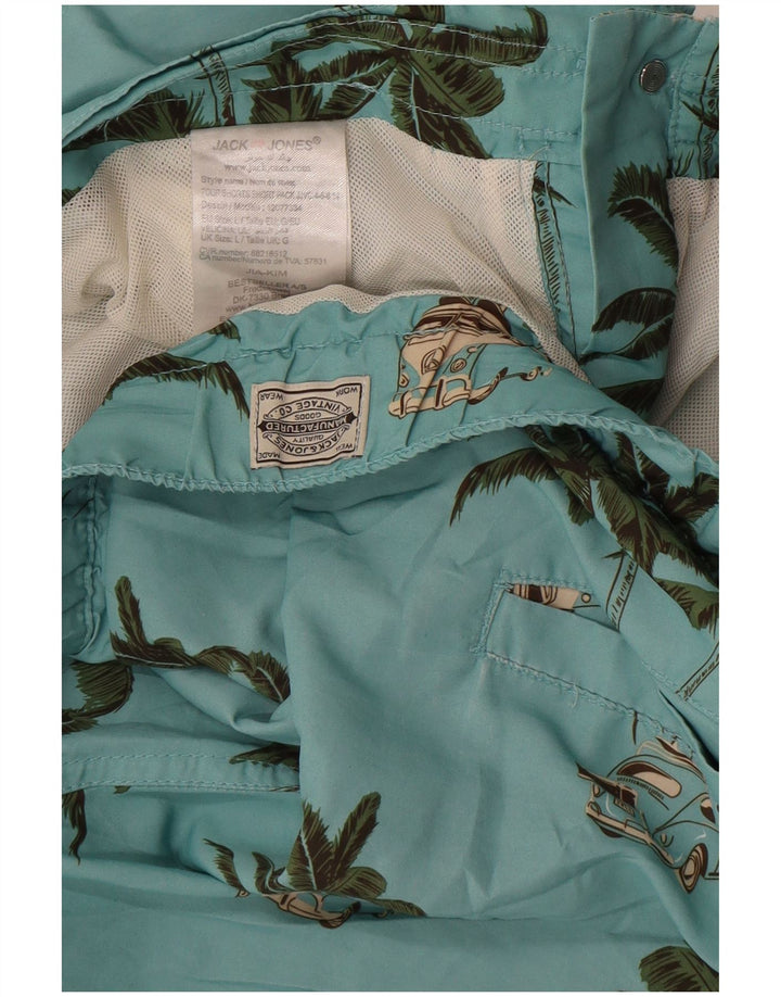 Jack & Jones Ανδρικό σορτς κολύμβησης μεγάλο μπλε λουλουδάτο πολυεστέρα