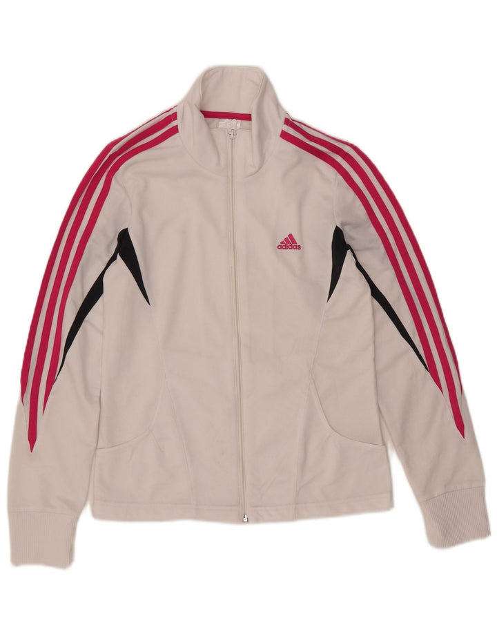 Γυναικεία αθλητική φόρμα ADIDAS Top Jacket UK 12 Medium White Colourblock