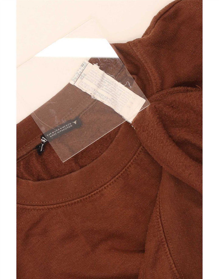 Zara Γυναικεία φούτερ Crop Oversized Jumper UK 14 Medium Brown Polyester