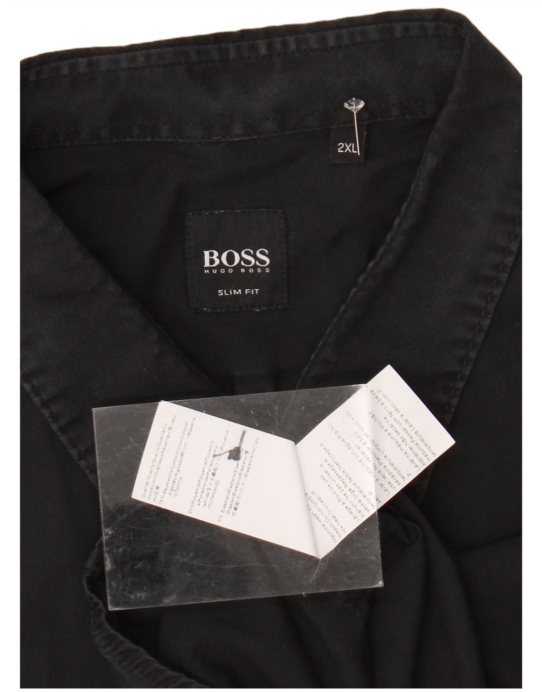 Ανδρικό πουκάμισο HUGO BOSS Slim Fit 2XL Μαύρο βαμβακερό