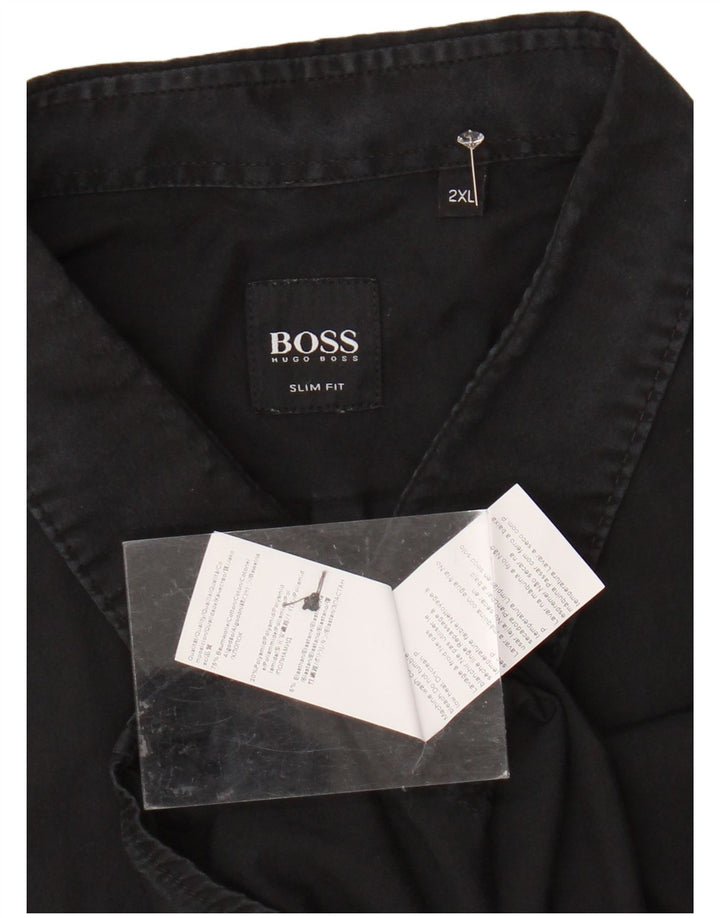 Ανδρικό πουκάμισο HUGO BOSS Slim Fit 2XL Μαύρο βαμβακερό