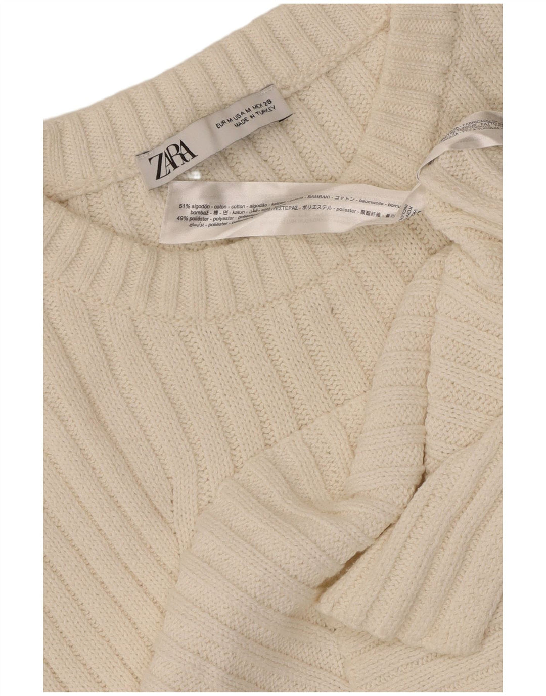 Zara Γυναικείο Γιλέκο Tank Top UK 12 μεσαίο λευκό βαμβακερό