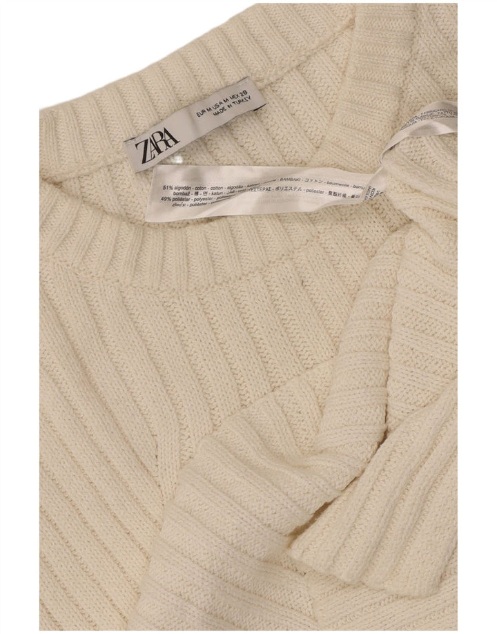 Zara Γυναικείο Γιλέκο Tank Top UK 12 μεσαίο λευκό βαμβακερό