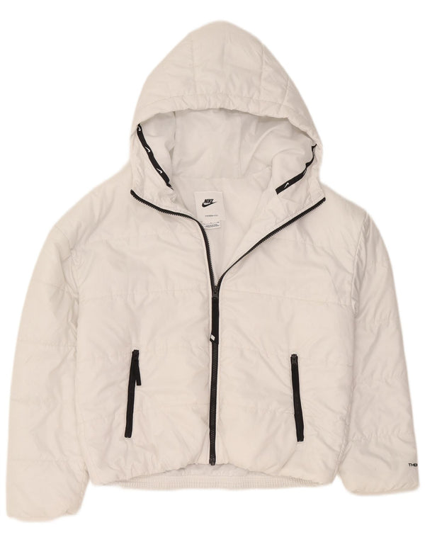 Γυναικείο σακάκι Nike Therma-Fit με κουκούλα μεγάλου μεγέθους με επένδυση UK 10 Small White