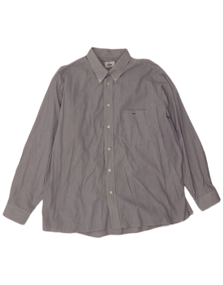 Ανδρικό πουκάμισο Lacoste, μέγεθος 45 XL, βαμβακερό με ρίγες μπλε