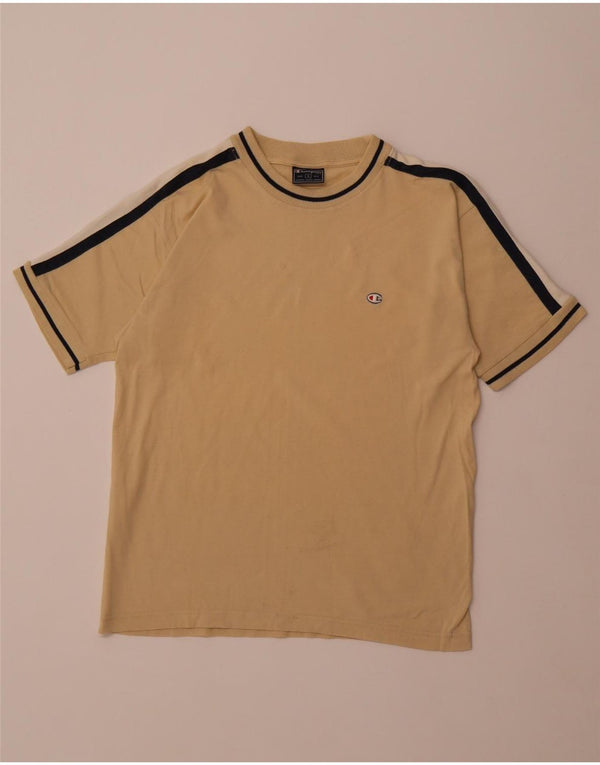 Ανδρικό T-Shirt CHAMPION Top Small Beige Colourblock Βαμβακερό