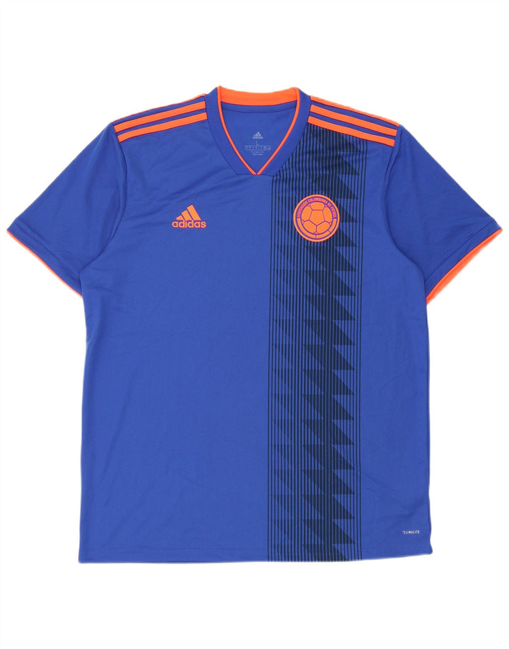 Adidas Ανδρικό γραφικό T-Shirt Climalite Top μεγάλο μπλε γεωμετρικό πολυεστέρα