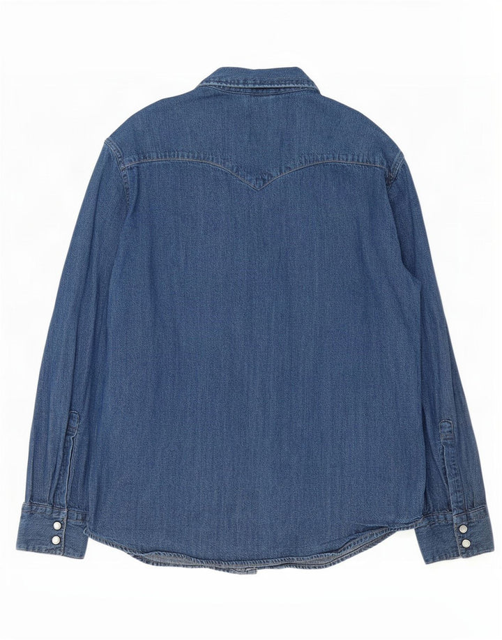 Ανδρικό πουκάμισο Levi's Standard τζιν, μεγάλο μπλε βαμβακερό