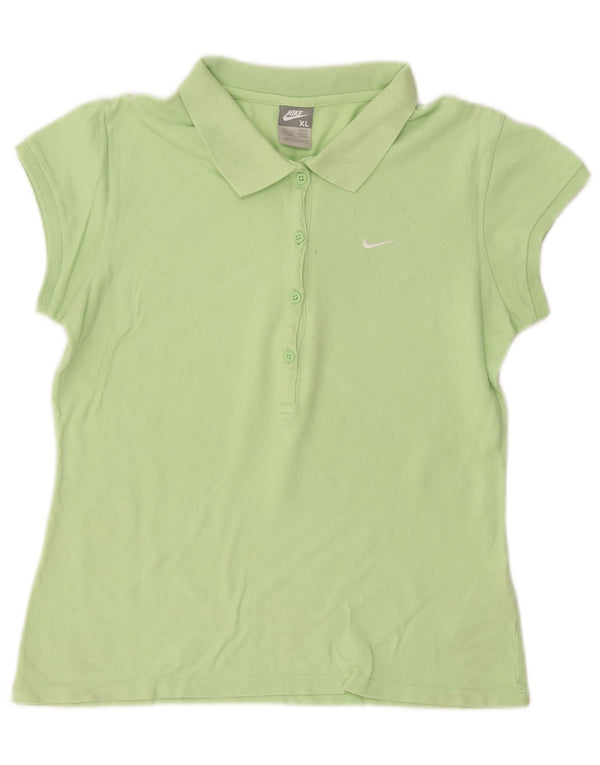Γυναικείο μπλουζάκι πόλο Nike UK 16/18 XL Πράσινο βαμβακερό
