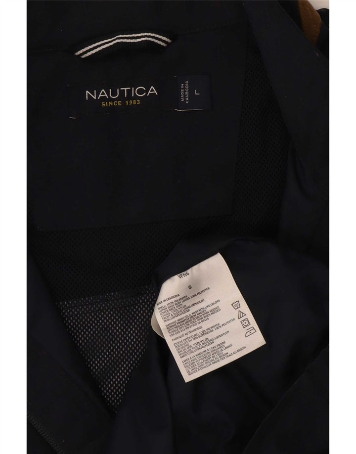 Nautica Ανδρικό Bomber Jacket UK 40 Large Navy Blue Polyester