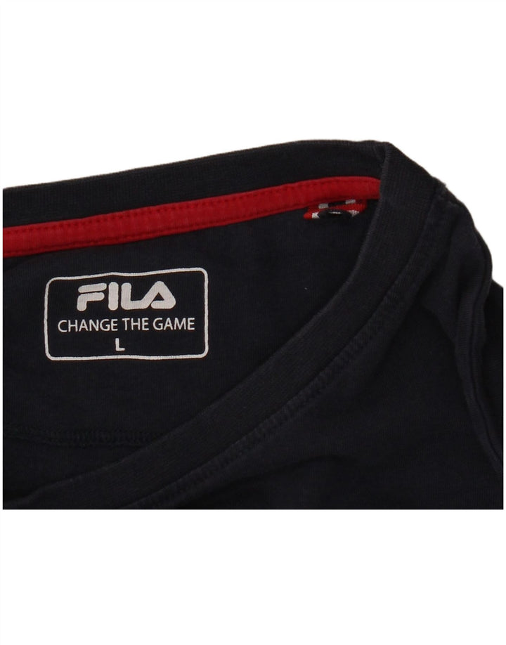 Ανδρικό γραφικό T-shirt Fila Top Large Navy Blue