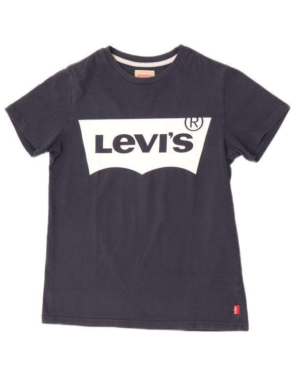 Μπλουζάκι Levi's Boys κανονικό γραφικό κορυφαίο λογότυπο Navy Blue 13-14 ετών