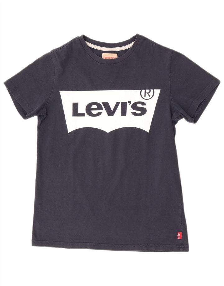 Μπλουζάκι Levi's Boys κανονικό γραφικό κορυφαίο λογότυπο Navy Blue 13-14 ετών
