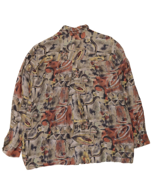 NEW FAST Ανδρικό πουκάμισο με αφηρημένο σχέδιο Μέγεθος 41/42 Μεγάλο πολύχρωμο μετάξι