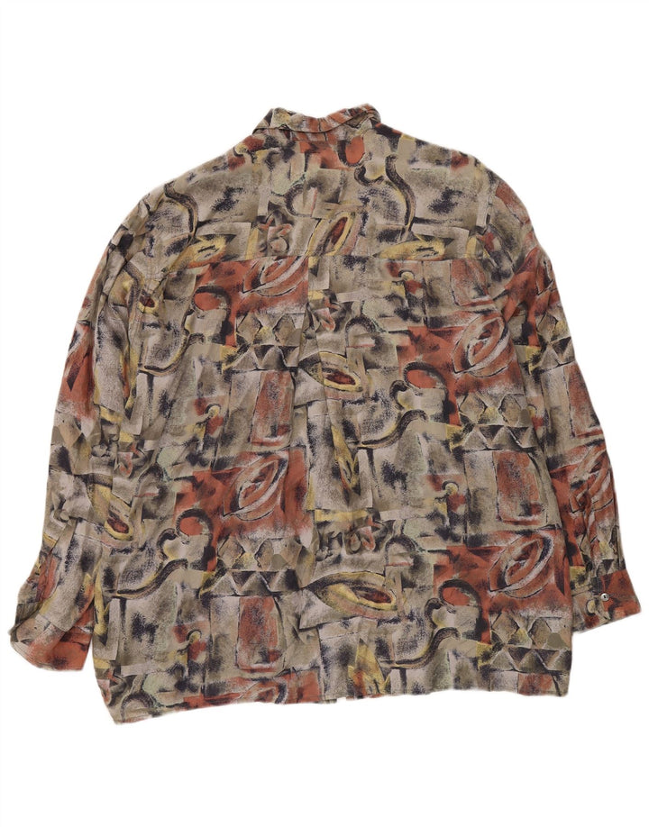 NEW FAST Ανδρικό πουκάμισο με αφηρημένο σχέδιο Μέγεθος 41/42 Μεγάλο πολύχρωμο μετάξι