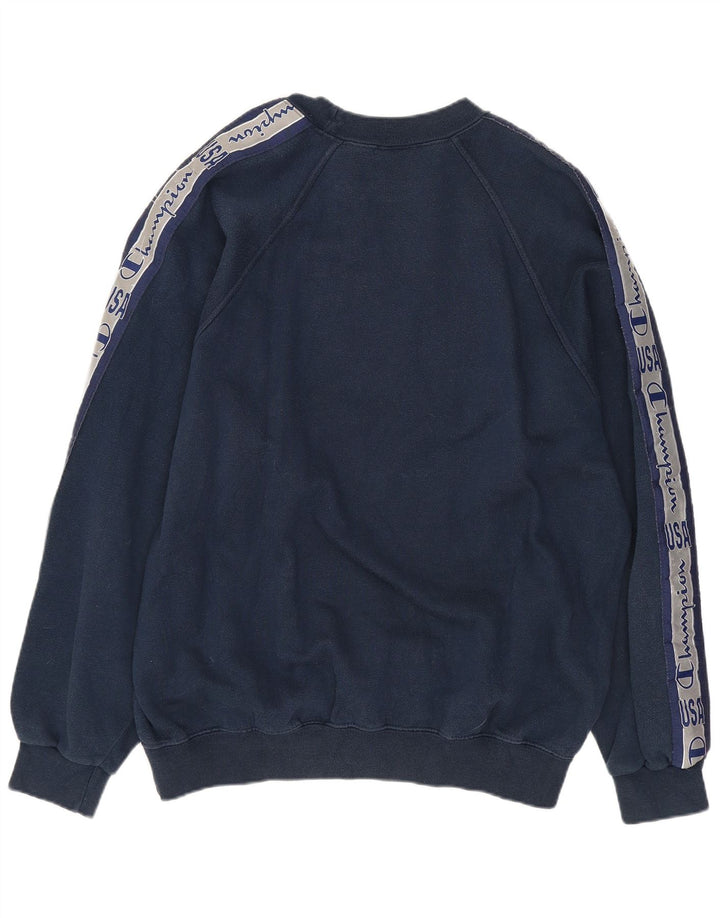 CHAMPION Ανδρικό γραφικό φούτερ Jumper Medium Navy Blue Cotton