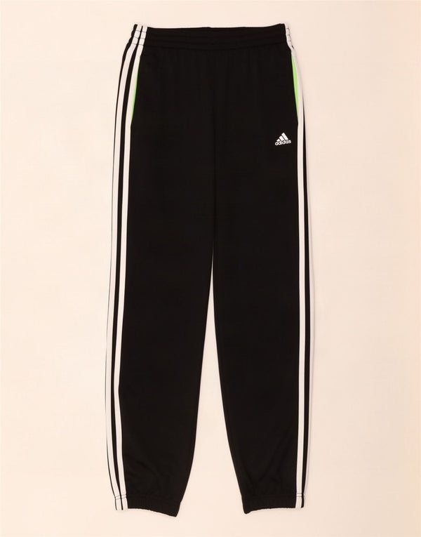 Adidas Boys Tracksuit Trousers Joggers 13-14 Years Black Polyester