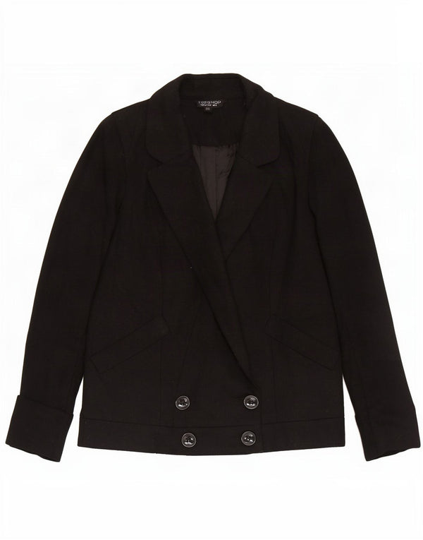 Topshop Γυναικείο Μπουφάν Blazer με διπλό στήθος UK 8 Small Black Wool