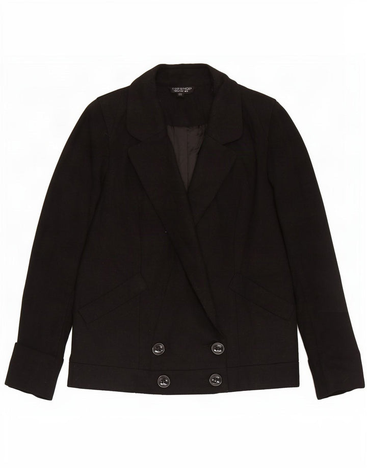 Topshop Γυναικείο Μπουφάν Blazer με διπλό στήθος UK 8 Small Black Wool